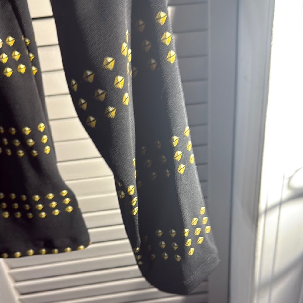 Michael Kors Black and Gold Graphic Blouse - Picture 6 of 8